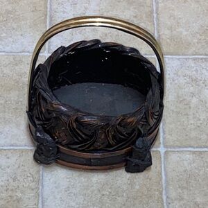 Vintage Handmade Chic Woven Bamboo Basket with Handle